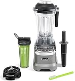AMZCHEF 2-IN-1 Standmixer mit Zwei Mischbehälter - Blender mixer Hochleistungsmixer 1800 Watt - 1,85 Liter&600ML mixer Smoothie Maker mit 6 Klingen - Tragbarer 600ml Bullet Mixer mit Deckel - Grau