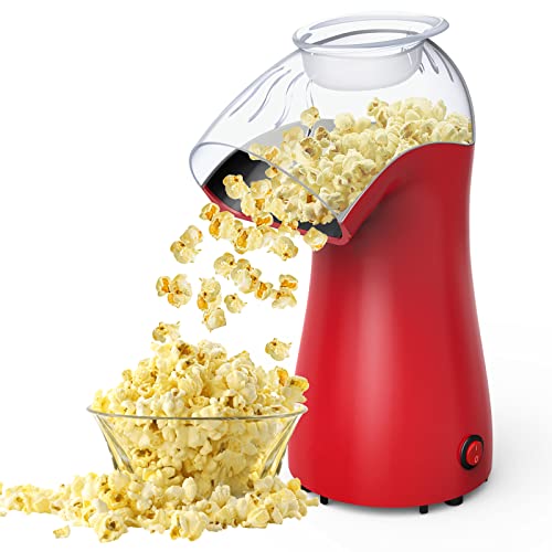 Heißluft-Popcorn-Maschine JEANLADS Home Popcorn Maker BPA-frei, 96% Popping Rate 2 Minuten schnelle elektrische Popcorn Popper mit Messbecher und abnehmbarem Deckel