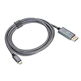 Gugxiom 2 M Langes USB-C-auf-Displayport-Kabel, Bidirektionaler 8K-60-Hz-Typ-C-auf-Displayport-Adapter mit 24-karätig Vergoldetem Stecker