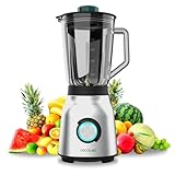 Cecotec Standmixer Power Black Titanium 1800MAX Blend It, 1800 W maximale Leistung, 5 Geschwindigkeiten, 6 Klingen aus Edelstahl, Ice-Crush-Funktion, Turbo- und Smoothie-Funktion, AutoClean-Funktion