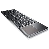 CSL - Bluetooth Tastatur klappbar mit Touchpad für PC Smartphone oder Tablet - faltbares Keyboard im Super Slim Design - Multitouch-Gestensteuerung Windows 8 8.1 10 11 - QWERTZ deutsches Layout