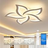 LED Deckenleuchte Wohnzimmer Modern, 3000k-6500k Deckenlampe LED Dimmbar mit Fernbedienung und App Steuerung, Timer-Funktion Deckenlampe Blume für KüCher Wohnzimmer Schlafzimmer (5 KöPfe/ø60cm/23.6in)
