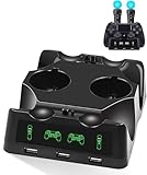 EEEkit 4 in 1 PS4 Controller Ladestation, PS4 Move Controller Ladegerät mit LED-Anzeige für PS4 VR Move Motion Controller