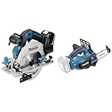 Makita DHS680Z Akku-Handkreissäge 57mm 18 V (ohne Akku, ohne Ladegerät), Blau, Silber & DUC122Z Top Handle Akku-Kettensäge 18 V (ohne Akku, ohne Ladegerät)