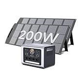 EGRETECH Sonic 2200W, Powerstation 2200Wh mit 2x Faltbar Solarpanel 200W, Solargenerator mit Spitzenleistung 4400W, Schnellladung in 60 Minuten von 0% auf 80%.