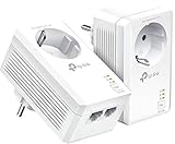 TP-Link TL-PA7027P KIT Powerline Netzwerkadapter (1000Mbit/s über Powerline, Steckdose, 4x Gigabit-Port, energiesparend, kompatibel zu allen gängigen Adaptern, ideal für IPTV, 2-Teilig)weiß