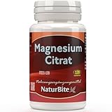 NaturBite Magnesiumcitrat, 120 Tabletten - 400 mg pro Tablette - Hoch resorbierbares Magnesiumpräparat