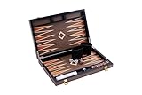 Engelhart- 250540 - Luxus-Backgammon – 15 Zoll – Nussbaumfurnier, lackiert