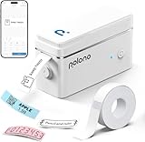 POLONO Etikettendrucker, P31s Bluetooth Etikettiergerät Selbstklebend Beschriftungsgerät Mini Label Printer Tragbarer Labeldrucker mit iOS Android,Für Zuhause, Büro, Weiß