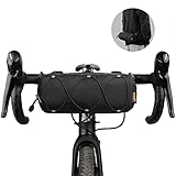 Rhinowalk Fahrrad Lenkertasche Vordertasche Fahrradtasche Aufbewahrungstasche mit Schultergurt für Rennrad Mountainbike Radfahren Reisen (Schwarz-2)