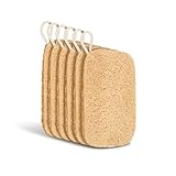6 Stück Luffa Schwämme - Luffa Wasserwaschschwämme 11 x 7,5cm - Natur Luffa Material - Für Geschirrreinigung, Peeling - Geeignet für Küche, Bad, Camping (Naturfarbe)