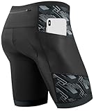 Cycorld Radlerhose Herren mit Sitzpolster 4D, Radhose Herren Fahrradhose Atmungsaktiv Elastische und Schnelltrocknend Bike Hose (Schwarz, L)
