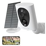 virtavo 2K Überwachungskamera Aussen Solar Akku WLAN Kamera Überwachung Aussen Kabellos Kamera, Nachtsicht WiFi Outdoor, Funktioniert mit Alexa, PIR, 2-Wege Audio,Cloud/SD Storage 2,4 GHz