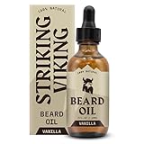 Striking Viking-Vanille-Bartöl (groß 2 oz.) – 100% natürliche Bartspülung mit Bio-Argan- und Jojoba-Bartölen mit Vanilleduft – macht weich, spendet Feuchtigkeit und stärkt das Bartwachstum