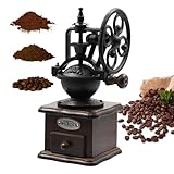 BSDLZCH Manuelle Kaffeemühle, Vintage-Stil hölzerne Kaffeemühle Walze Getreidemühle Handkurbel Kaffeemühlen (Braun)