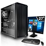 SYSTEMTREFF Office Komplett PC Set Intel Core i5-12400 6x4.4GHz | UHD 730 4K HDMI DX12 | 1TB M.2 NVMe | 32GB DDR4 RAM | WLAN Silent Desktop Paket Computer Rechner für Büro Business Multimedia
