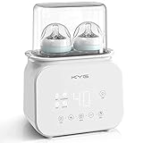 KYG 6-in-1 Flaschenwärmer Dampf Sterilisator und Schnelles Erwärmen für Babyflaschen und Babykostwärmer Baby Bottle Warmer mit Abtauung und Touch-LCD-Display und Timer und BPA-Frei Weiß