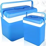 2er Set Kühlbox 15L & 35L Isolierbox Kühltasche Camping Thermobox Isoliertasche Blau