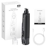 Maxetodo Krallenschleifer Für Hunde Elektrische Krallenschneider 6-Gang USB Wiederaufladbar Mit 2 LED-Lampen Superleise Mit Staubkappe Für Große Mittelgroße & Kleine Hunde