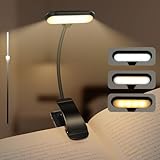 Nixtrve Leselampe Buch Klemme, LED Buchlampe Klemmleuchte, Stufenlos Dimmbar, 3 Farbtemperatur Modi, USB-C Wiederaufladbar, 360° Flexibel, Augenschonendes Leselicht Für Erwachsene & Kinder Im Bett
