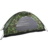 MAGT Camping Zelt, Wasserdicht 1 Personen Zelt Außen Tarnung UV Schutz 1 Mann Zelt für Camping Wandern(200 * 100 * 100 cm) (Farbe : Grün)