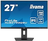 iiyama Prolite XUB2793QSU-B6 68,5cm 27' IPS LED-Monitor WQHD 100Hz HDMI DP USB3.2 Slim-Line Höhenverstellung Pivot FreeSync schwarz