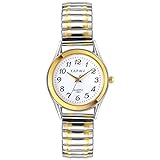 JewelryWe Damen Armbanduhr, Elegant Analog Quarz Uhr mit Digital Zifferblatt und Elastisch Legierung Armband Gold/Slber
