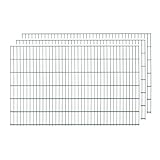 Doppelstabmatten, 3 Stück, Gesamtlänge 6 Meter, Höhe & Farbe wählbar - Drahtstärke: 6/5/6 mm - Maschung: 200 x 50 mm (L 6 m, H 123 cm, Grün)