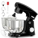 YASHE Küchenmaschine 1500W, 4,5 + 5L Edelstahlschüsseln, 10+P Geschwindigkeiten, Kippkopf, mit Knethaken, Rührbesen und Schneebesen, Multifunktionale Küchenmaschine