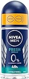 NIVEA MEN Fresh Ocean Deo Roll-On (50 ml), Deo ohne Aluminium (ACH) mit 48h Schutz, Deodorant mit einzigartiger INFINIFRESH Formel und NIVEA MEN Pflegekomplex