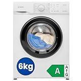 Bomann® Waschmaschine 6kg | max. 1000 U/Min. | Bürstenloser DC-Motor: effizient, leise und langlebig | Temperatur bis zu 90°C | 16 Programme | Washing Machine | Waschmaschine 45 cm tief | WA 7161