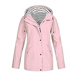 Generisch Regenjacke Damen Wasserdicht Atmungsaktiv Regenmantel Dünne Wanderjacke Mit Kapuze Leichte Sportjacke Treking Fahrrad Funktionsjacke Softshelljacke Regen Mäntel Regenponcho