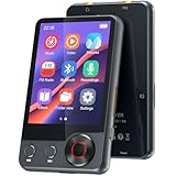 128GB MP3-Player mit Bluetooth 5.3, 2,4 Zoll tragbarer Voll-Touchscreen-Musikplayer mit Lautsprecher, MP3 Player mit UKW-Radio, Sprachaufzeichnung, Kopfhörer