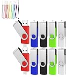 Yaxiny 10 Stück 32 GB Speicherstick USB C Flash Drive USB 3.0 Stick High Speed USB C Laufwerk Dual OTG Pen Drive Walnussholz für TV, Auto, Smartphones, PC, Laptop