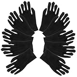 Operitacx 10 Paare Schwarze Ceremonial Gloves Atmungsaktivem Polyester Fussel Flexible Handschuhe für Präzises Handling von Schmuck Uhren und Antiquitäten für Sauberen Einsatz