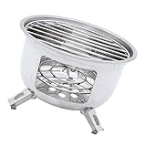 DIKACA 1 Satz Tragbarer Grill Picknick-kochherd Campinggrills Wanderkocher Grillofen Campingkocher Bausatz Rostfreier Campingkocher Herd Camping Silver Rostfreier Stahl