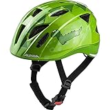 ALPINA XIMO FLASH - Beleuchteter, Reflektierender, Leichter & Anpassbarer LED Fahrradhelm Für Kinder, green dino gloss, 47-51 cm