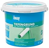 Knauf Tiefengrund, tiefenwirkende Grundierung für saugende Untergründe – Primer, Haft-Vermittler zum Auftragen von Farbe und Schutz – gebrauchsfertig, lösemittelfrei und schnell trocknend, 5-l