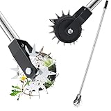 Ricyea Rasenkantenschneider mit Stiel, Kantenschneider Rasen Kantenmesser mit Rolle, Einstellbarer Edelstahlgriff, 2025 PRO Gartenzubehör zum Abstechen von Rasenkanten