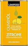 Limfood | 250ml Olivenöl & Zitrone, Zitronenöl, aromatisiert aus Griechenland, natives Olivenöl extra aus Korinth in Peloponnes verfeinert mit Zitrone (Lemon)