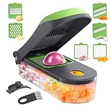 Ibergrif M521 Gemüseschneider, Multifunktionale Vegetable Chopper, 6 in 1 Gemüse Schneider, Gemüse Zerkleinerer Würfelschneider Slices, Julienne, Dices, Grinds, Vegetable Cutter for Fruits, Veg