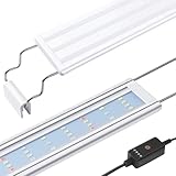 FEDOUR Full Spectrum LED Aquarium Licht: 30-50cm Klassische Aquariumleuchte mit Timer, Aquarium Pflanze Licht mit Stabilen Ausziehbaren Halterungen