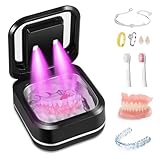 Ultraschallreinigungsgerät,Ultrasonic Cleaner,UV Ultrasonic Cleaning Device for Dentures,Ultraschallreiniger 180ML,Ultraschallreinigungsgerät für Zahnersatz,für Retainer,Zahnersatz,Mundschutz,Aligner