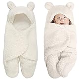 MUSUNFE Nette Unisex Neugeborene Kleidung Baby Schlafsack Verdicken Baumwolldecken Plüsch Wickeldecken (Weiß)