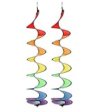 QoFina SQ0J Rainbow rotating wind bar, Acrylic, Colourful