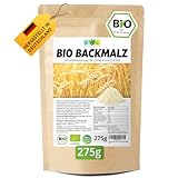 EWL Naturprodukte Backmalz Bio Malz, 100% deutsche Gerste Gerstenmalz, 275g Backmalz für Brot und Brötchen, ballaststoffreicher Mehlzusatz, Gerstenbackmalz Brötchenbackmittel Vegan