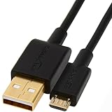 Amazon Basics 80P4V4 Verbindungskabel, USB 2.0, USB-A Stecker auf Micro USB B-Stecker, für Drucker (1 Stück), 3 m, Schwarz