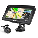 AWESAFE Bluetooth Navigationsgerät für Auto mit Rückfahrkamera, 7 Zoll Touchscreen, 2023 Europa Karten unterstützt lebenslang kostenloses, GPS Navigation für Auto PKW KFZ LKW