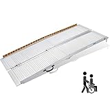 Rollstuhlrampe Klappbar, gardhom Rollstuhlrampe für Treppen 214cm, 362kg LadekapazitäT Anti-Rutsch, Extrabreit 72cm Schwellenrampe füR Heimtreppen Treppen TüRen