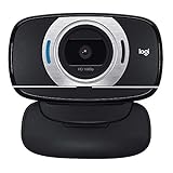 Logitech C615 Mobile Webcam, Full-HD 1080p, Autofokus, 78° Sichtfeld, 360° Schwenkradius, Belichtungskorrektur, USB-Anschluss, Für Skype, FaceTime, Hangouts, etc., PC/Mac/ChromeOS/Android - Schwarz
